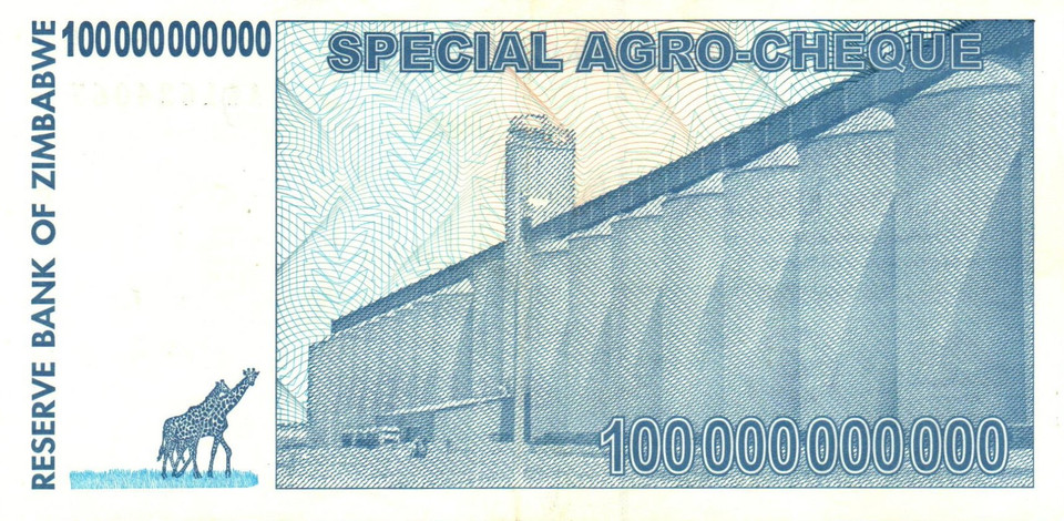 Zimbabwe 100 Billion Special Agro Cheque 2008 P-64 NEW CRISP UNC Banknote