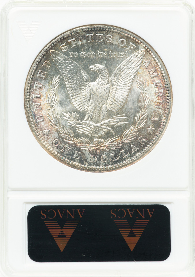 1881-S Morgan Silver Dollar ANACS MS65 Light Vibrant Toning Great Luster Frosty