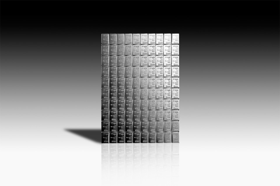 Valcambi 100 x 1 Gram Silver CombiBar/PrepperBar (3.215 oz.) with Assay Card Valcambi 100 x 1 Gram Silver CombiBar/PrepperBar (3.215 oz.) with Assay Card