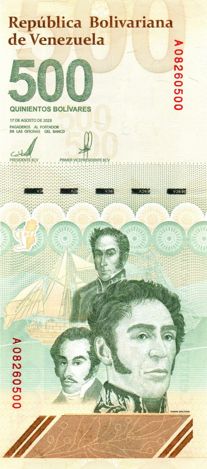 Venezuela 500 Million Digitale x 2 New 2023 Crisp Unc. 2-Banknotes 1 Billion Bolivar Total, 2 Notes
