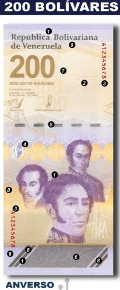 Venezuela 200 Digitale x 2 New 2023 New Crisp Unc. Banknotes 200 Million Bolivar, 2 Notes 400 Million Bolivar Total