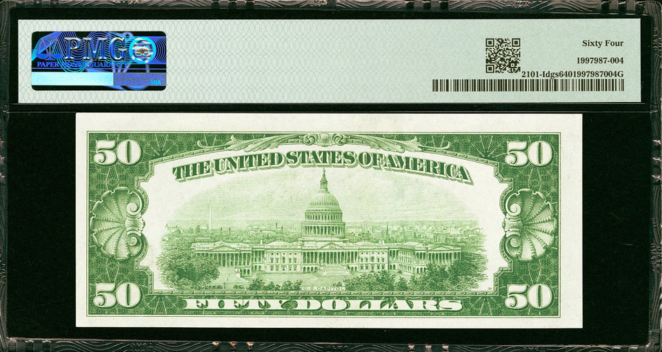 1928A United States $50 Federal Reserve Note Minneapolis PMG 64CU Very Scarce