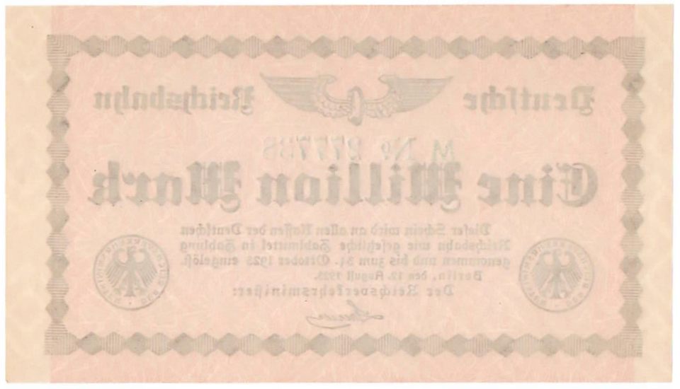 1923 Germany 1 Milliarde Mark Reichsbanknote P-108 Weimar Hyperinflation Era Historic Note