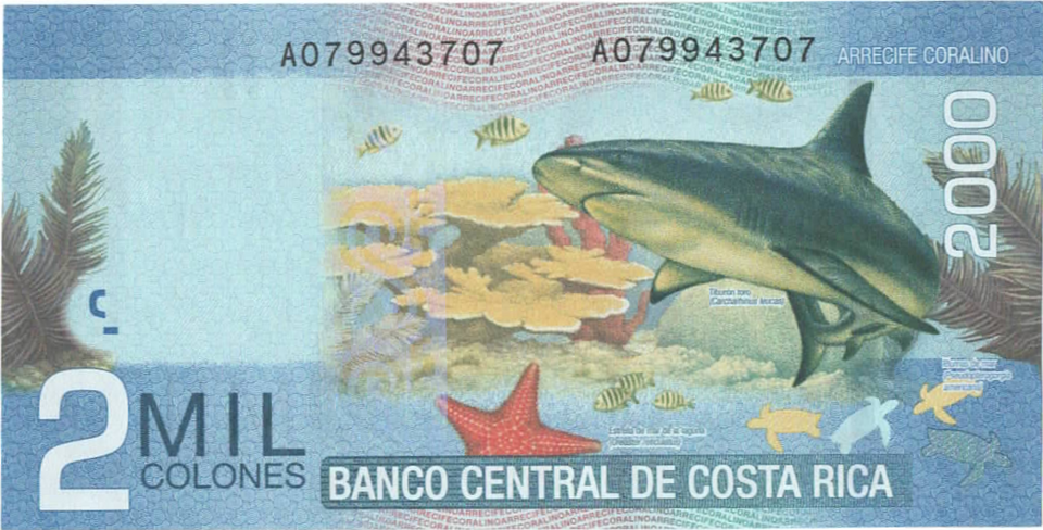 2015 Costa Rica 2000 Colones Prefix A Serial Number Set of 10 UNC Notes Crisp
