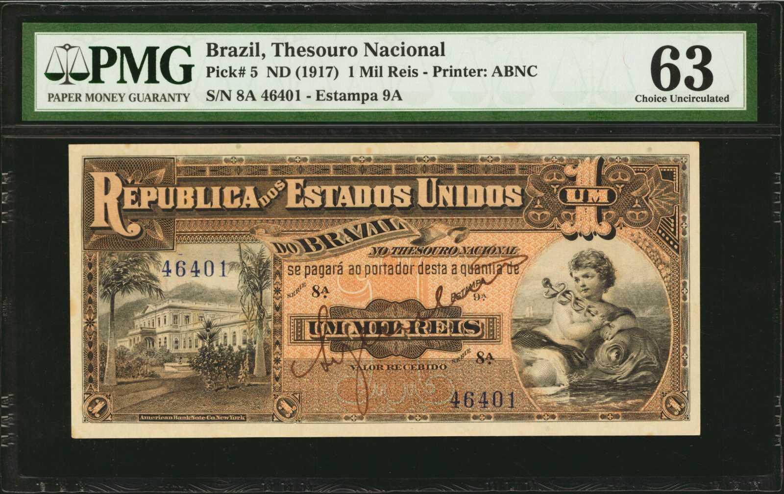 Brazil ND (1925) 5 Mil Reis Pick 29A $9.99 with free shipping