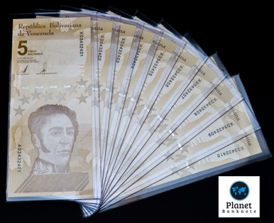 2021 Venezuela 5 Bolivar Digital (5 Million) Set of 10 UNC P-115 Hyperinflation Notes
