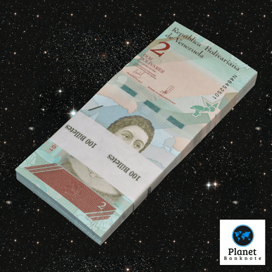 Venezuela 2 Bolivares Soberano 2018, P-101a, New Crisp Uncirculated 1 Pack x 100 Notes