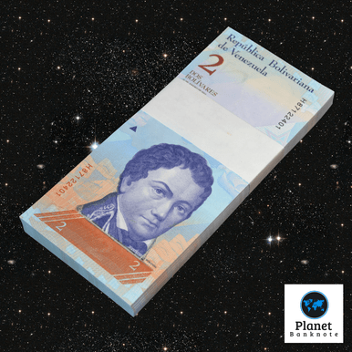 Venezuela 2 Bolivares 2007-2013, P-88f, New Crisp Uncirculated 1 Pack x 100 Notes Consecutive