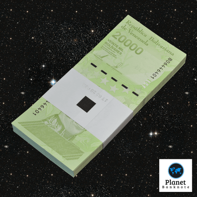 Venezuela 20,000 Bolivares Soberano 2019, New Crisp Uncirculated 1 Pack x 100 Notes Consecutive