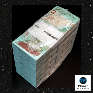 Venezuela 2 Bolivares Soberano 2018, P-101a, New Uncirculated 1 Brick x 1000 Notes Consecutive