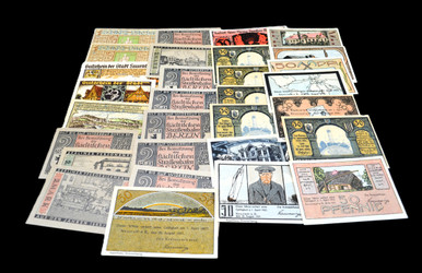 1920s Germany Notgeld Multi Denomination Mark Banknotes 30-Note Variety Set (4)