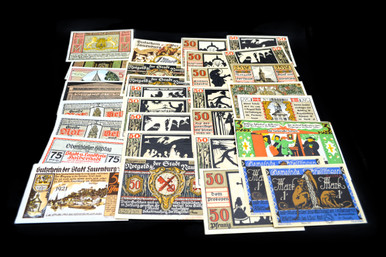1920s Germany Notgeld Multi-Denomination Mark Banknotes 30-Note Variety Set (5)