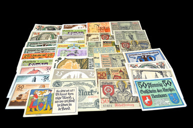 1920s Germany Notgeld Multi Denomination Mark Banknotes 35-Note Variety Set (7)