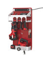 Red Metal Pegboard Wall Organization Power Tool Organizer.
