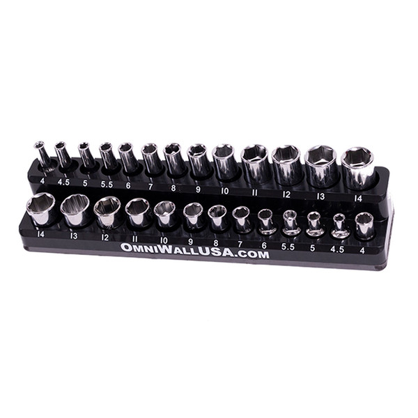 Black Magnetic Metric 1/4" Drive Socket Organizer