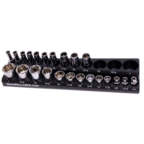 Black Magnetic SAE 3/8" Drive Socket Organizer