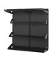 Made in the USA., this Shelf Kit picture reflects black metal pegboard panels and black accessories.