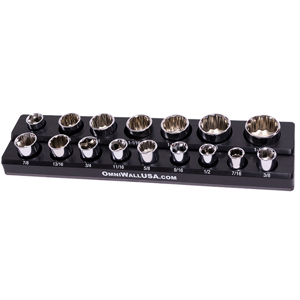 Black Magnetic SAE 1/2" Drive Socket Organizer