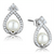 3W665 - Rhodium Brass Earrings with Synthetic Pearl in White A874-3W665