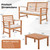4 Pieces Outdoor Furniture Set with Stable Acacia Wood Frame-Beige - Color: Beige D681-HW72078WH