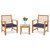 3 Pieces Outdoor Furniture Set with Soft Seat Cushions-Navy - Color: Navy D681-HW72089NY