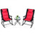 3 Pcs Outdoor Folding Rocking Chair Table Set with Cushion-Black&Red - Color: Red D681-OP3638RE