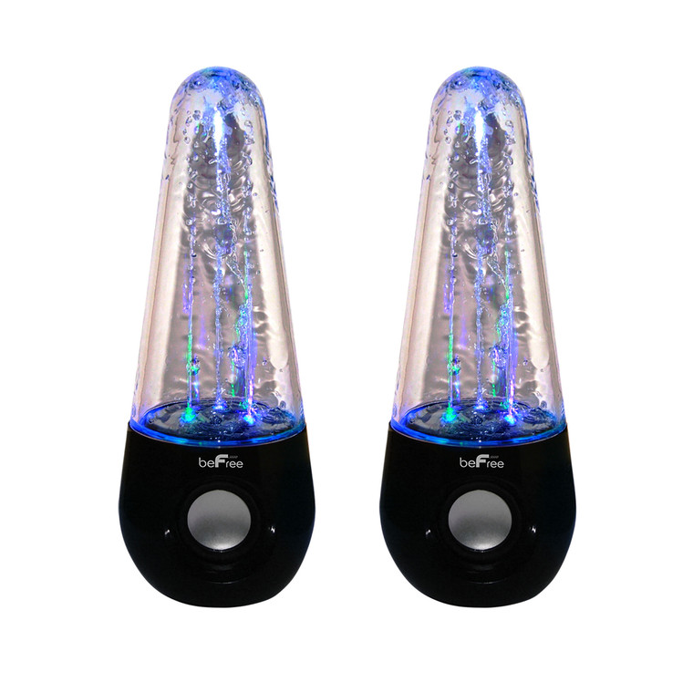 beFree Sound Bluetooth LED Dancing Water Multimedia Speakers in Black D970-BFS-165