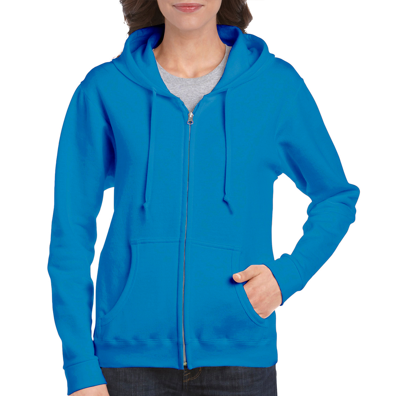 Women's Full Zip Hooded Sweatshirt - Gildan