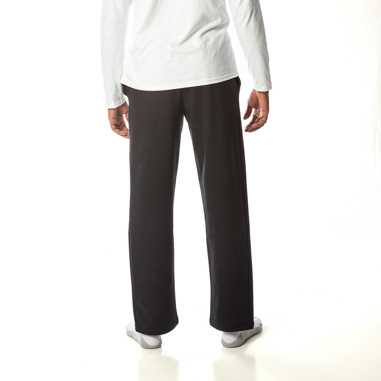 Men's open bottom sales sweatpants with pockets