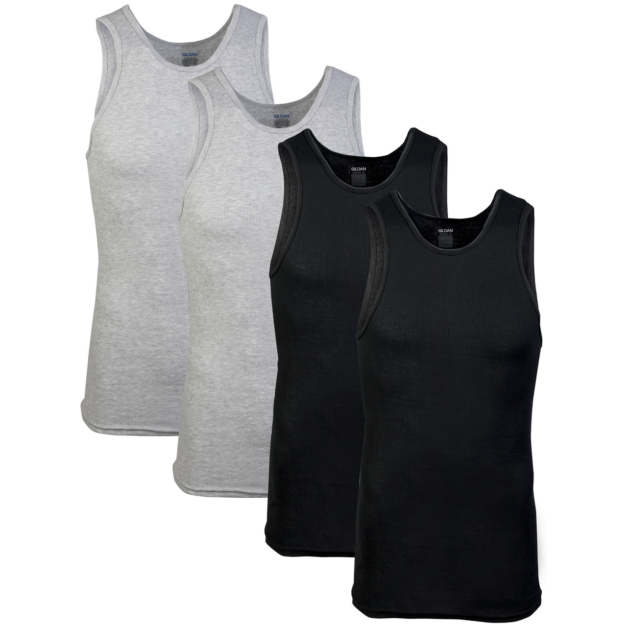 G1104PLBG | Men's Platinum A-Shirt (Black/Grey) | Gildan Retail