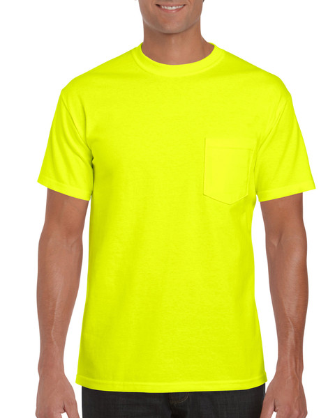 Men's DryBlend Workwear T-Shirts with Pocket (Safety Green)