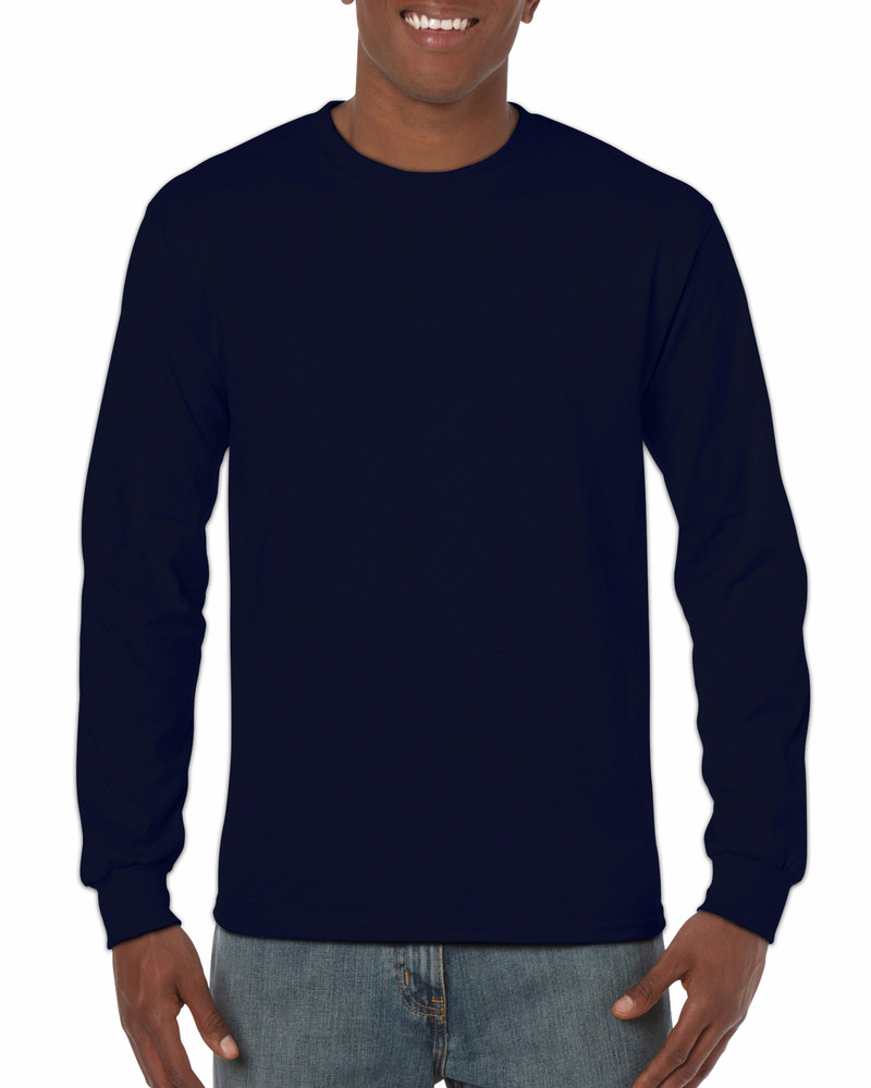 Men's Heavy Cotton Long Sleeve T-Shirt (Navy)