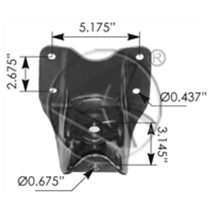 Rear of rear leaf spring hanger for 1981 - 1991 F350 Chassis Cab with 2-1/4" wide leaf springs Rear of rear leaf spring hanger for 1981 - 1991 F350 Chassis Cab with 2-1/4" wide leaf springs