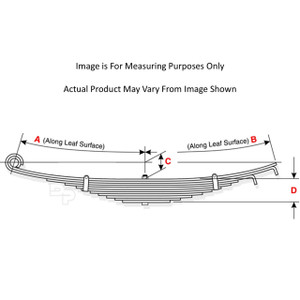 1980 - 1999 Ford F600, F700, F800,  B600, B700 Front Leaf Spring 43-752 Diagram