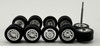 HO 1:87 HO Logistics Wheel set 1-front axle, 2-tractor axles, 2 trailer axles -1.5mm CHROME