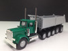HO 1:87 Promotex 6417 Peterbilt Super Dump 3 Lift Axles - GREEN/SILVER