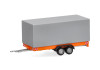 HO 1:87 Herpa # 55468 - 2-Axle Tarped Trailer - ORANGE/GREY