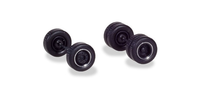 HO 1:87 Herpa 54041 Wheel Sets (2 sets of 4 axles) Tractor, Black