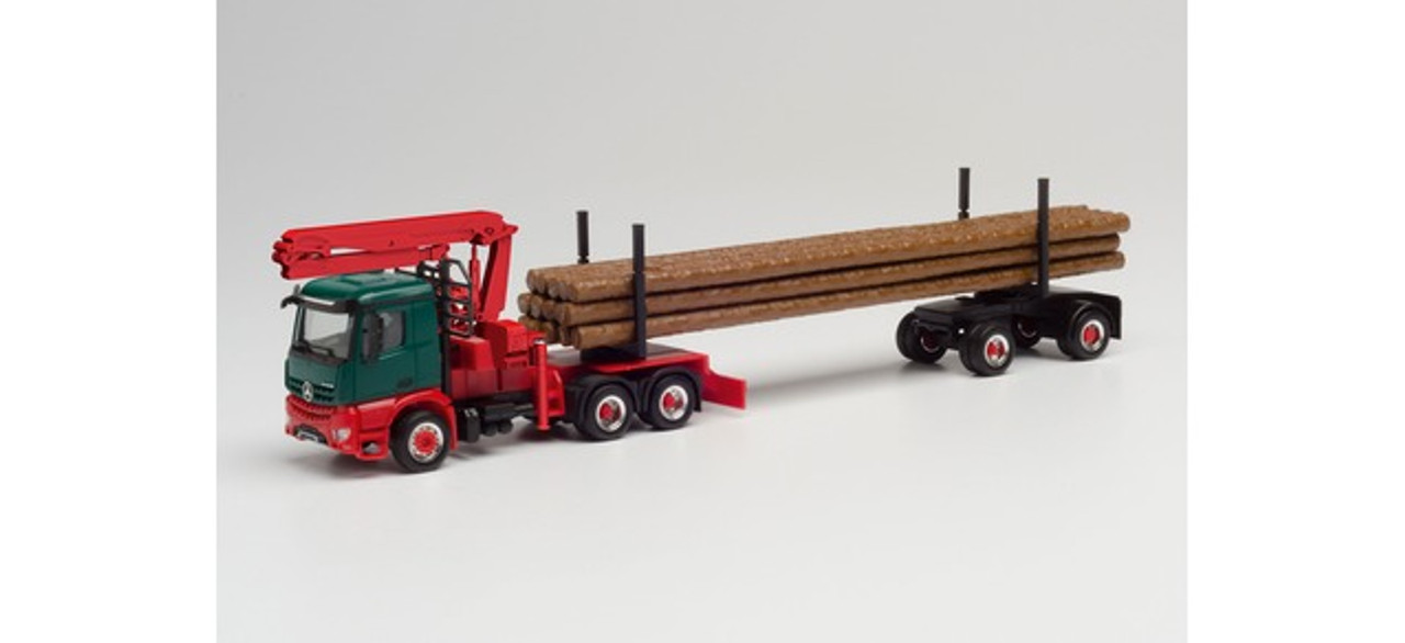 HO 1:87 Herpa # 312554 Mercedes Actros w/Log Loader & Log Timber Trailer