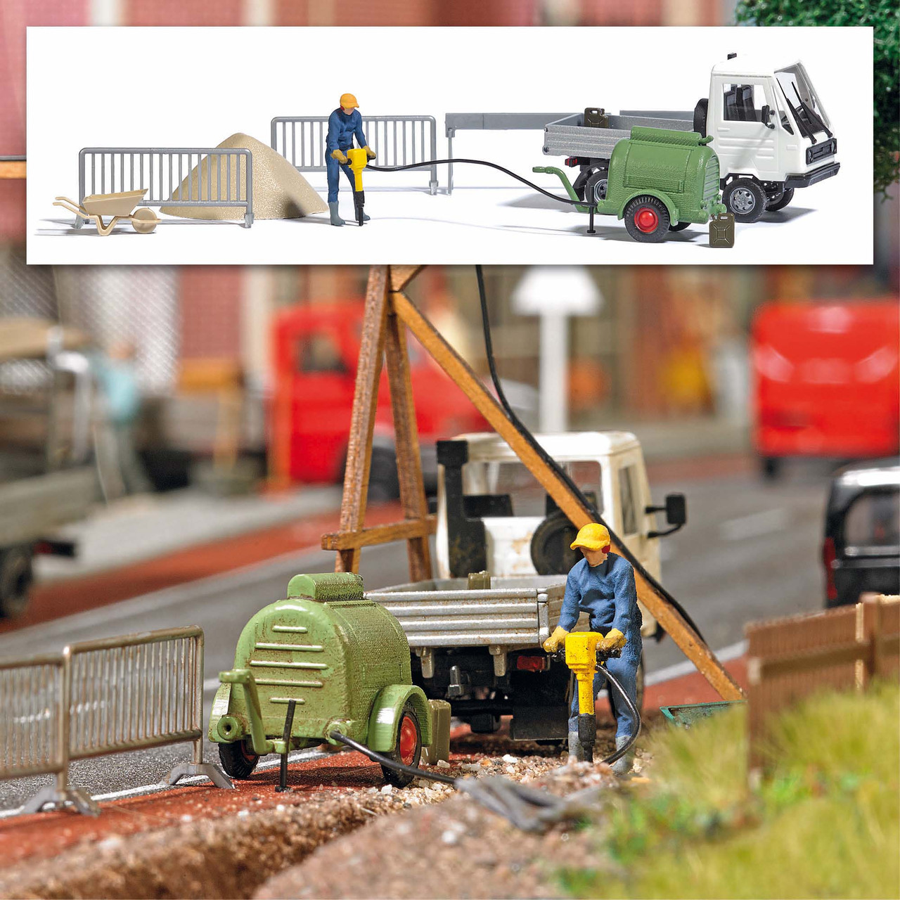 HO 1:87 Busch # 7904 - Construction Site Compressor, Figure