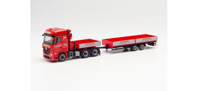 HO 1:87 Herpa # 313322 Mercedes Actros Truck & Trailer w/Crane