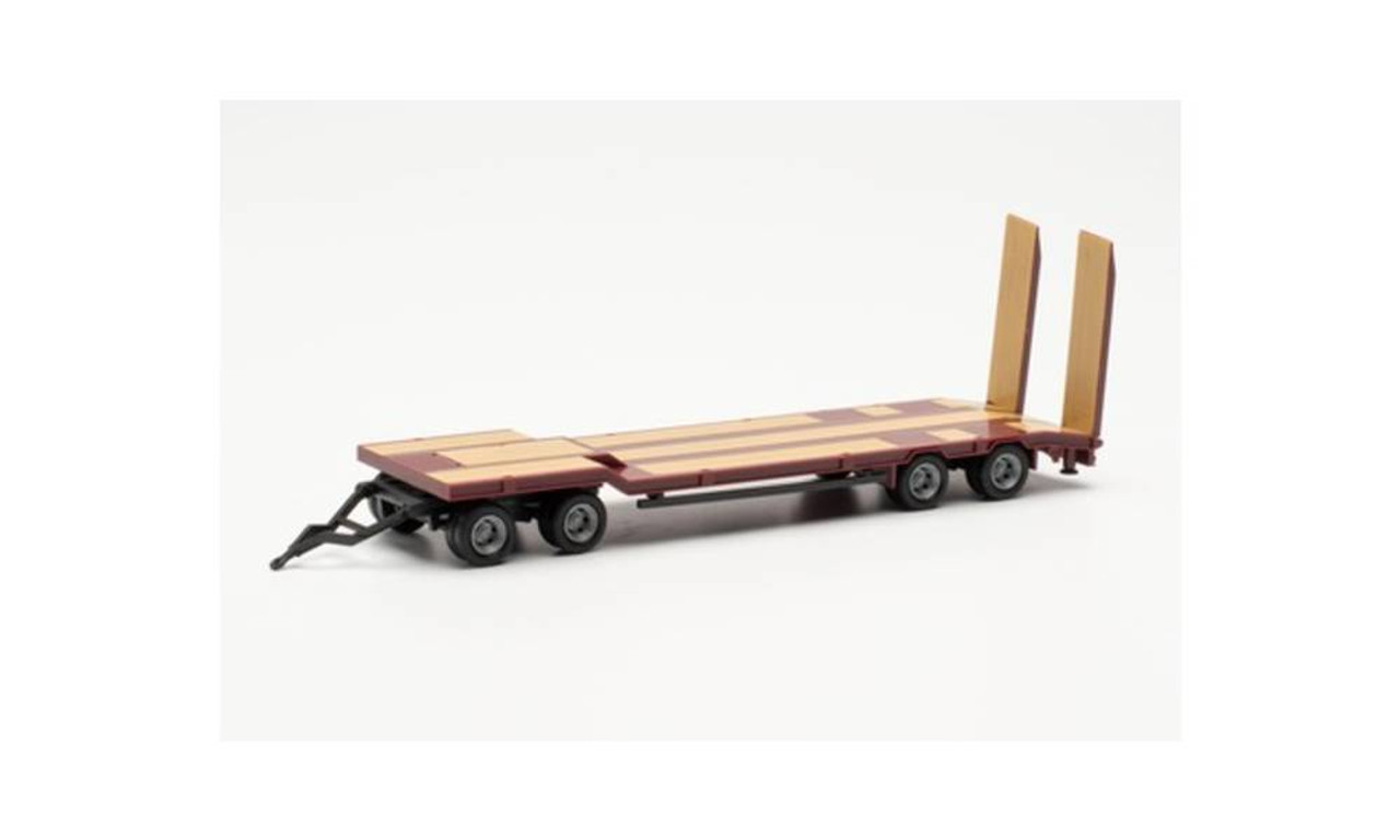 HO 1:87 Herpa # 76142-008 - Goldhofer TU4 Equipment Trailer w/Ramps Wine Red