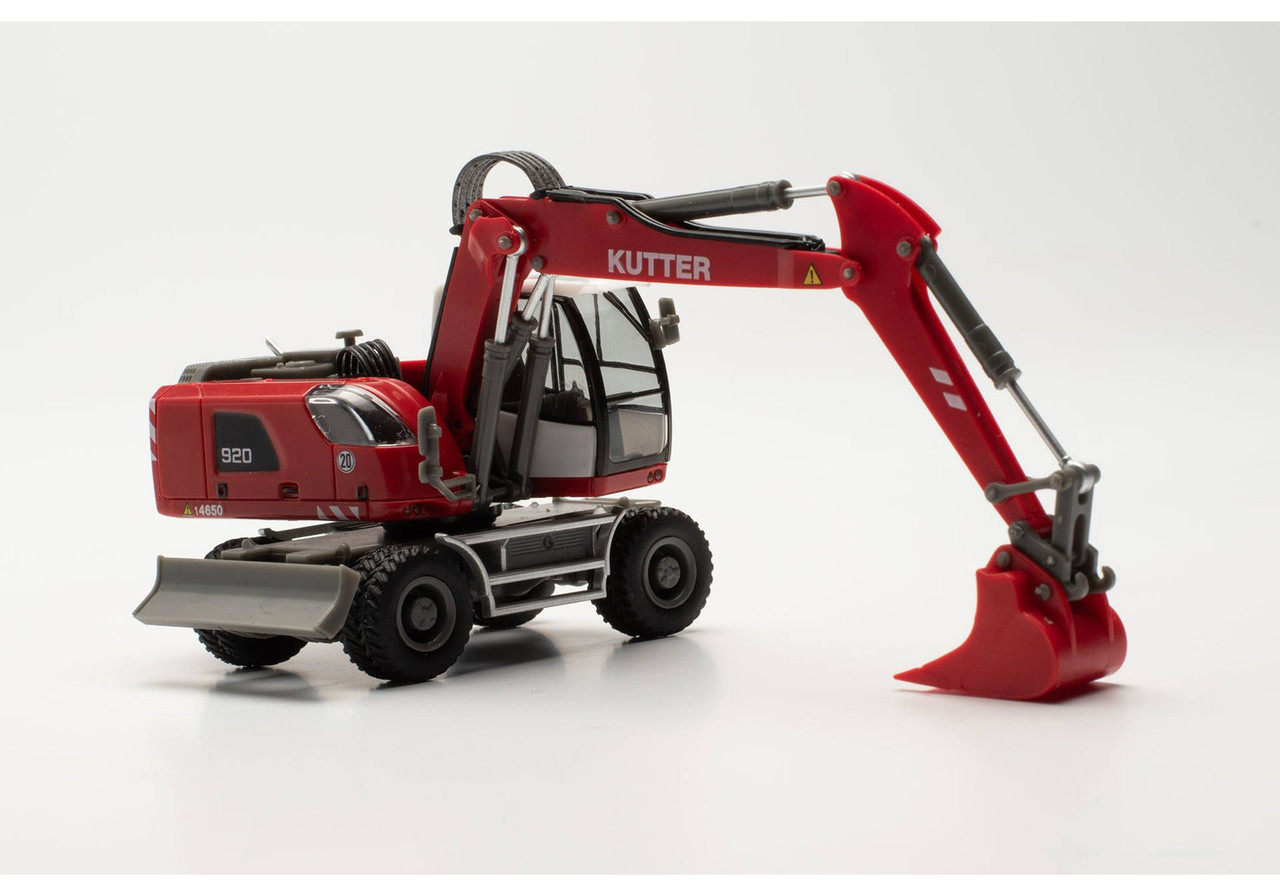 HO 1:87 Herpa # 314954 Liebherr Wheeled Excavator - Kutter Red/White/Grey