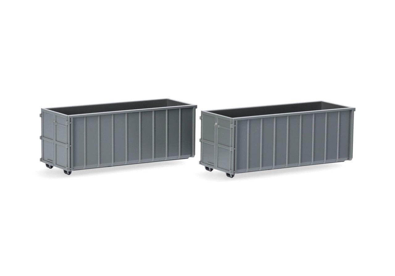 herpa トレーラー２台セット HO 1:87 Herpa # 53884-002 Roll-off Containers - GREY - 2 pcs