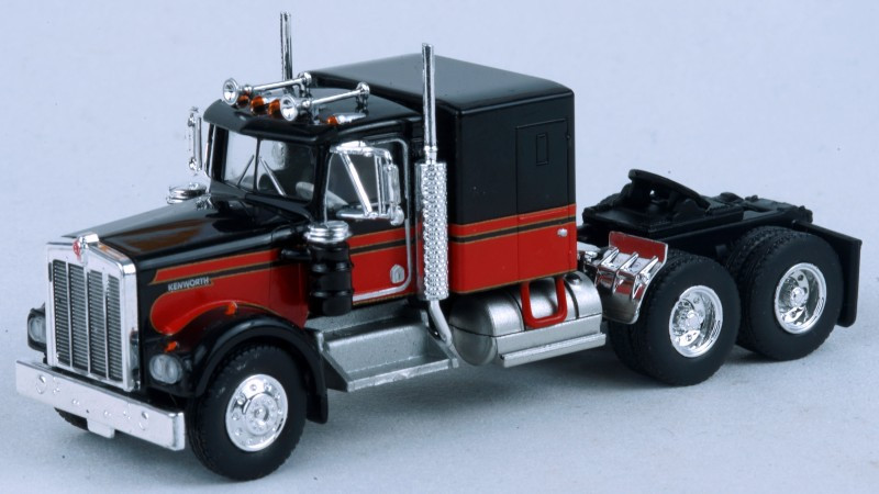 HO 1:87 Brekina 86250 - 1977 Kenworth W900 - BLACK/RED - Truck