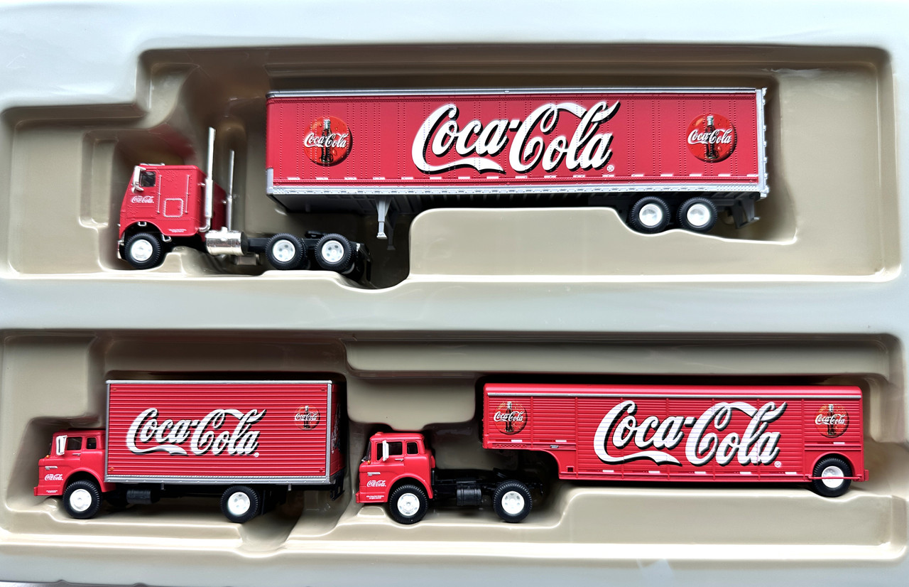 HO 1:87 Athearn 8213 - Coca Cola 3-Truck Delivery Set - RED