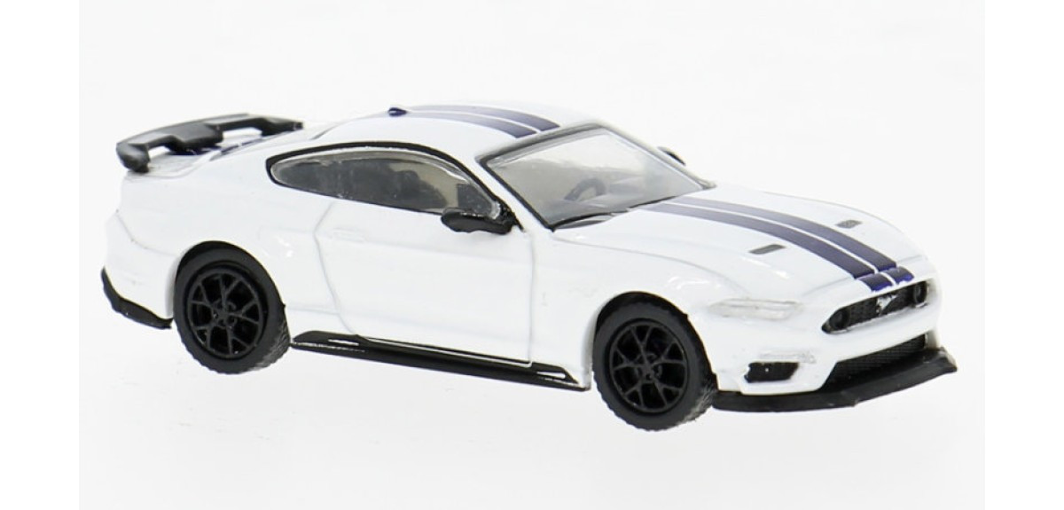 HO 1:87 PCX 870569 - 2020 Ford Mustang Mach 1 - WHITE/BLACK STRIPE