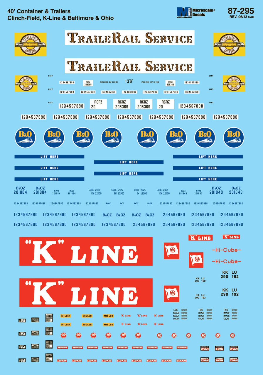 Ho 1 87 Microscale 87 295 Trailers Cont B O Clinchfield K Line Decals 40 Truck Stop Hobbies 1 87 Ho 1 87 Microscale 87 295 Trailers Cont B O Clinchfield K Line Decals 40 Truck Stop Hobbies 1 87