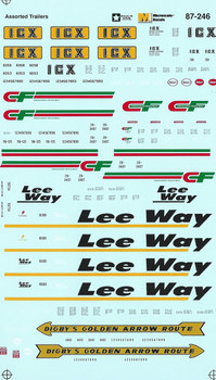 HO 1:87 Microscale87-246 Asst. Tractor/Trls CF, Digby, ICX, Lee Way 70's Decals