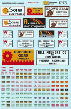 HO 1:87 Microscale 87-273 Industrial Signs Decals